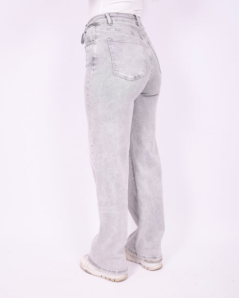 lace up stretch jeans grey