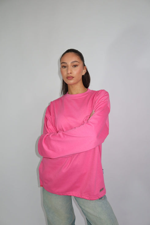 priority blanc longsleeve hot pink