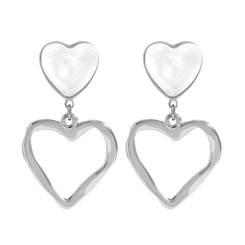 Pearl heart earrings