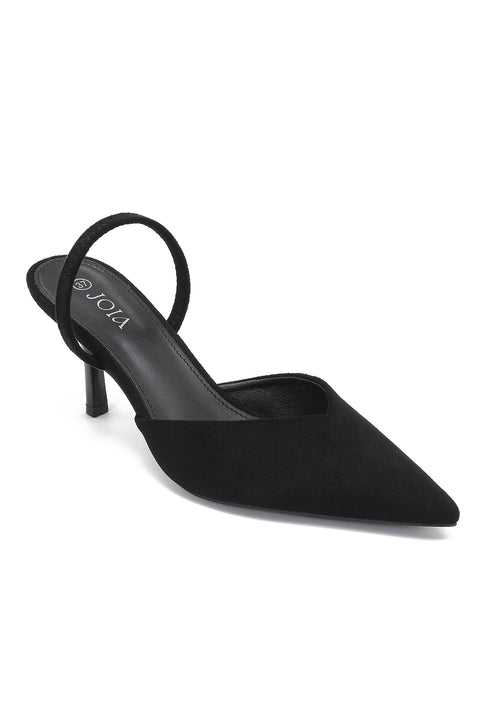 suede kitten heels black