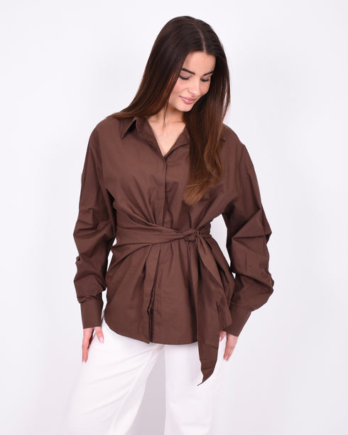 Knot blouse choco