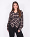 snatch checkered blouse taupe