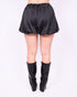 Satin balloon skort Black
