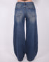 Dark vintage Baggy Wide leg stretch jeans