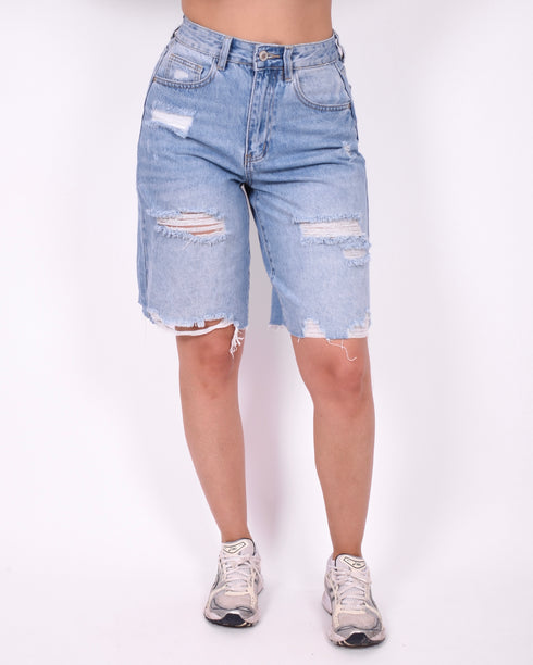 ripped stretch jort vintage blue 2.0