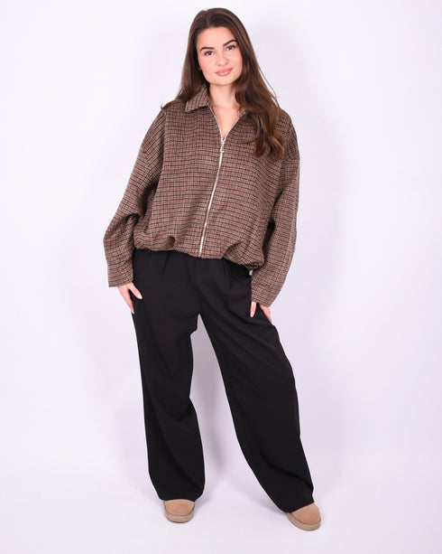 checked bomberjacket brown