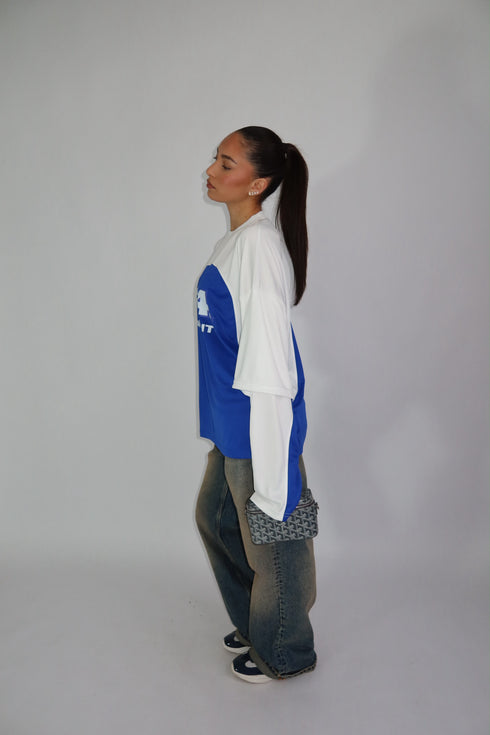 Priority paneled longsleeve blue