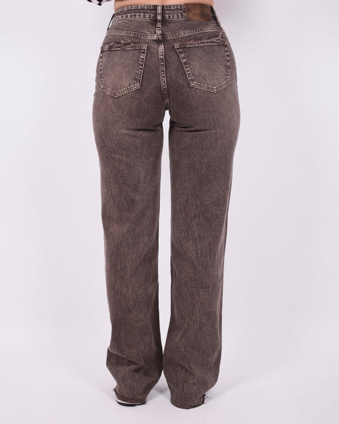 Tall Wide leg stretch jeans washed Brown