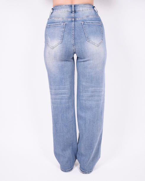 Sky Blue Straight leg stretch jeans