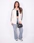 striped knit vest beige