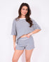 Striped Crochet set blue