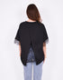 lace back split t-shirt black