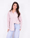 Checked rhinestone blouse light pink