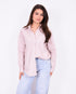 Checked rhinestone blouse light pink