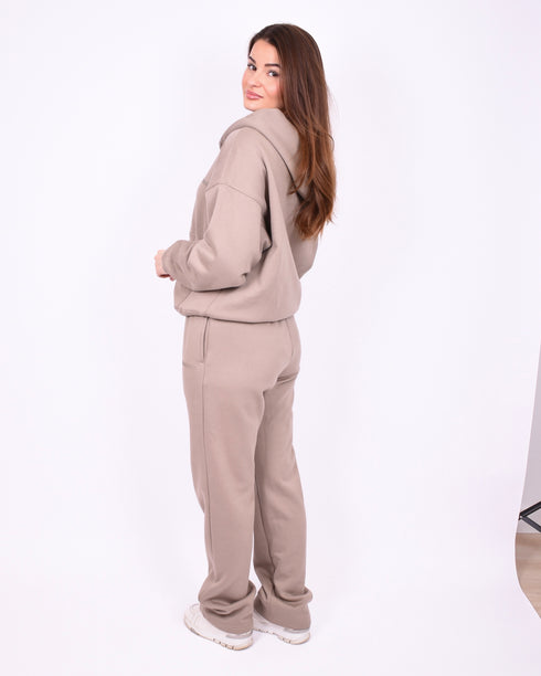 Redefined zip up hoodie taupe