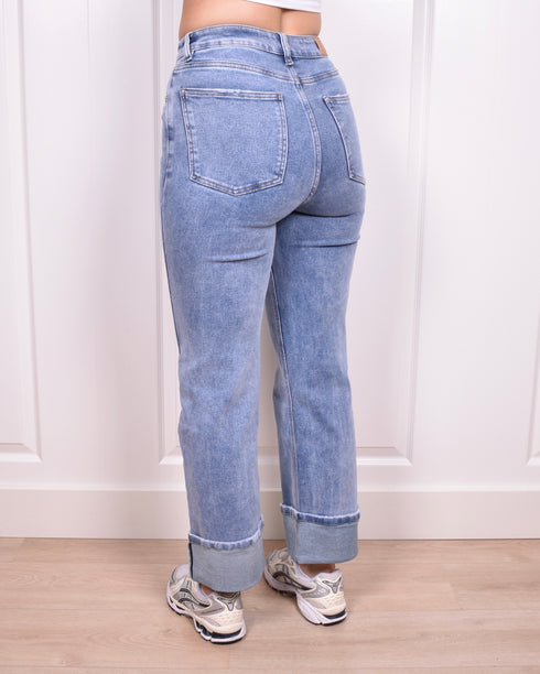 petit folded stretch jeans blue