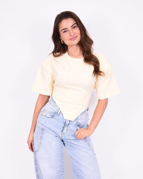 Corset tee yellow