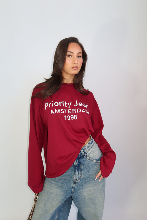 Priority Amsterdam longsleeve bordeaux
