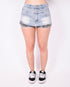 Denim camo pocket short