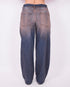 pink washed balloon stretch jeans