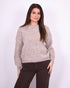 Striped sweater taupe/creme