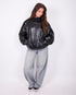 urban braided leather jacket black
