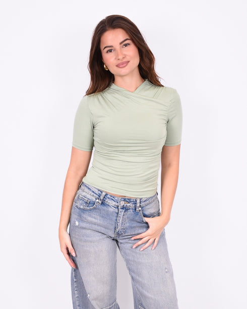 ivy cross top sage green