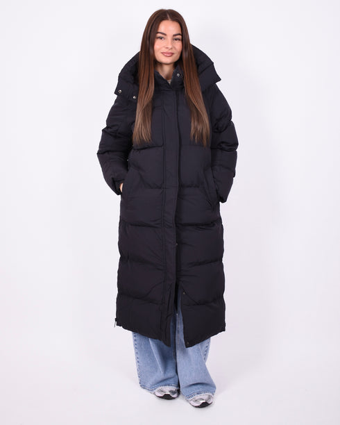 maxi puffer coat black