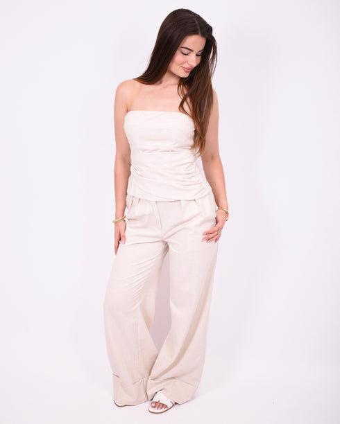 linnen two piece beige