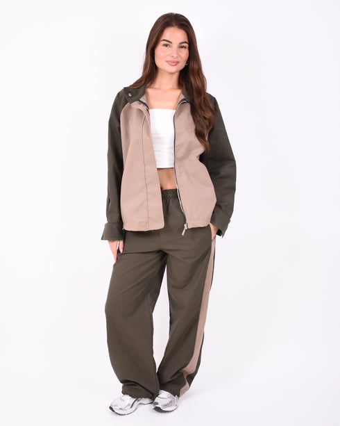 Avery contrast tracksuit green