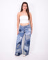 Reworked stretch jeans
