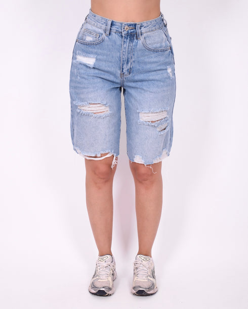 ripped stretch jort vintage blue 2.0