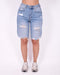 ripped stretch jort vintage blue 2.0