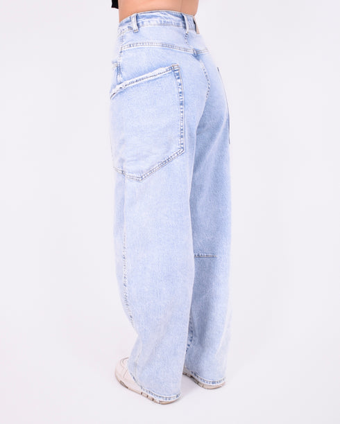 Barrel cargo stretch jeans light blue