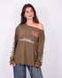 Off shoulder Longsleeve khaki