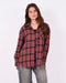 Checkered rhinestone flannel Bordeaux