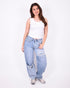 ripped balloon stretch jeans