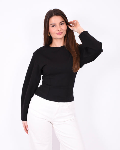 snatched longsleeve top black