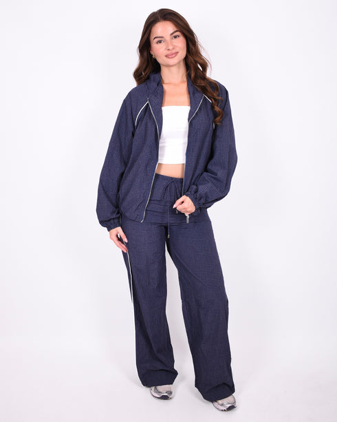 Jenna checkered jacket navy