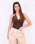Lace detail body brown