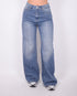 Stripe wide leg jeans blue