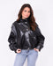 statement leather jacket black