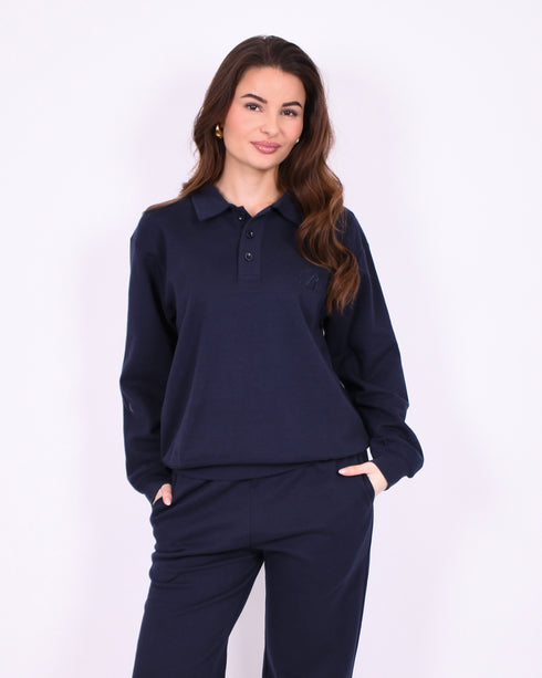 Redefined polo sweater navy