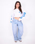 Baggy pleated jeans blue