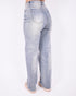 vintage washed straight leg stretch jeans