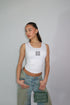 priority monogram tank top white