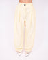 Pleated button pantalon yellow