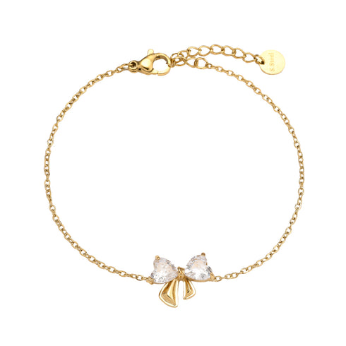 Diamond bow bracelet