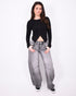 lined balloon jeans grey