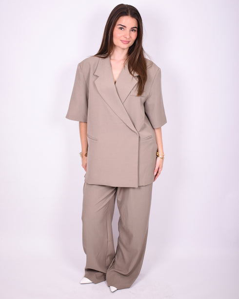 Tall stretch pantalon taupe